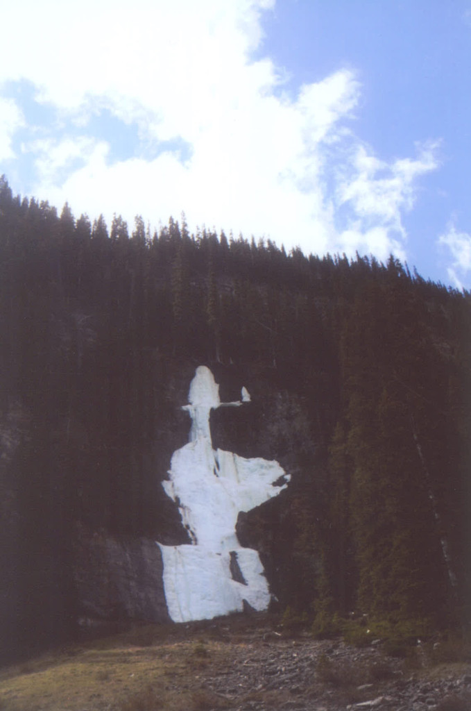 Cowboy in the snow located near Lake Louise